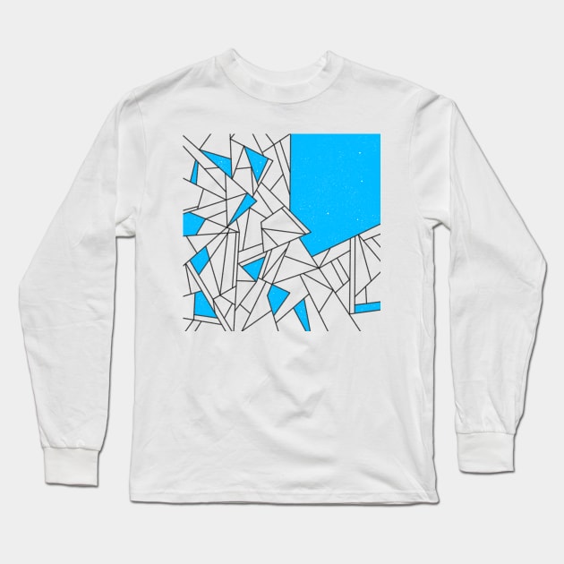 Black and blue geometric pattern Long Sleeve T-Shirt by mailboxdisco